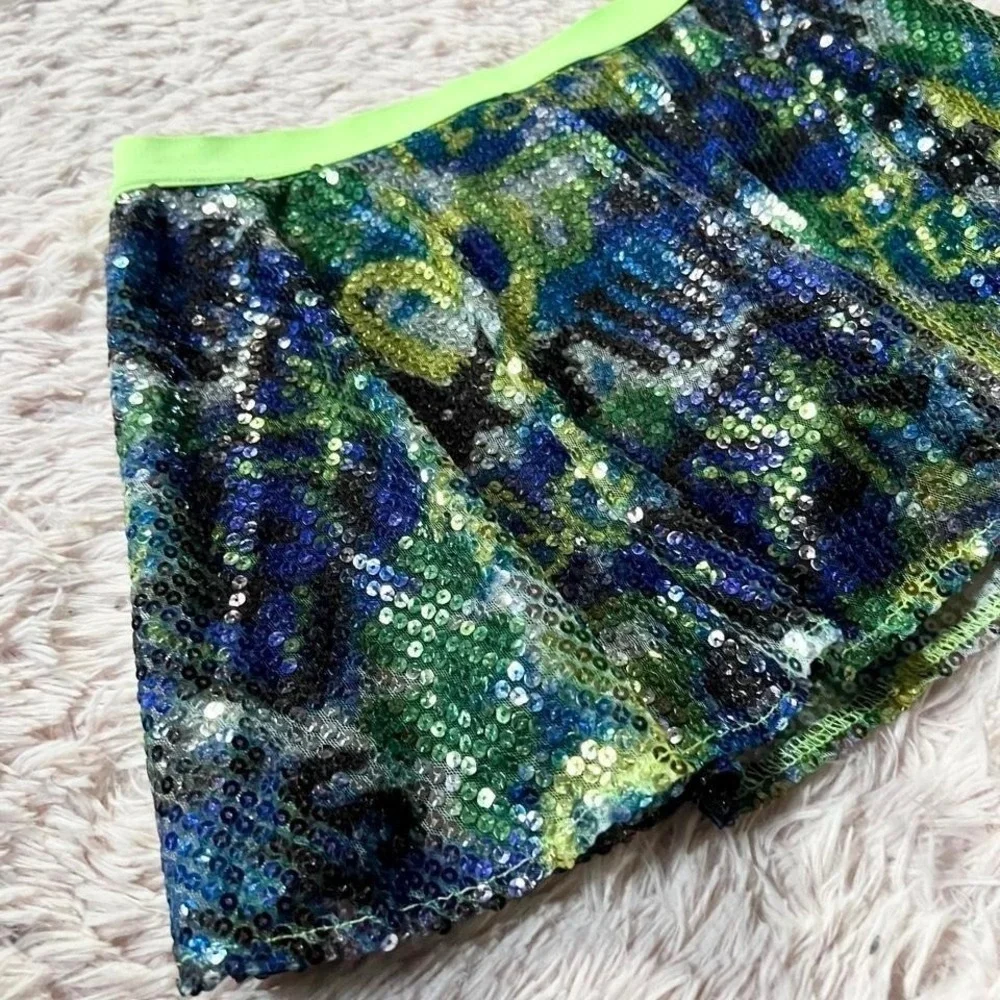 Sequin Sparkle‎ Graffiti PopArt Dopamine Whimsical Magical Skort Girls 12 Pixie